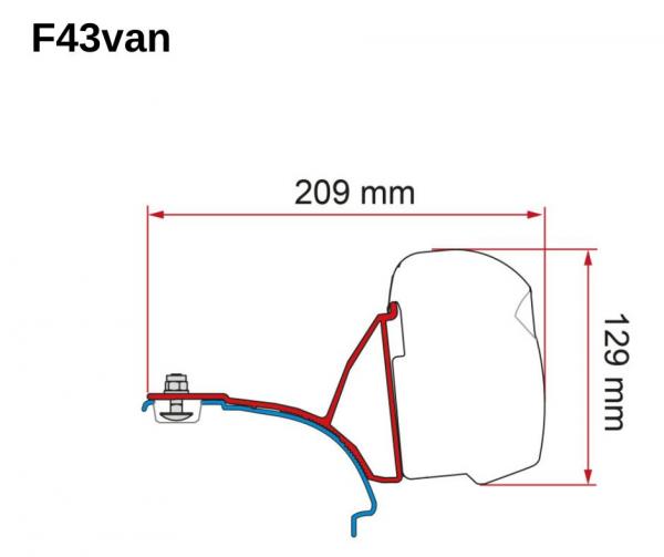 Fiamma Adapter F43van VW Bus T5 / T6 / T6.1 Multivan mit C-Schiene deep black #98655A686